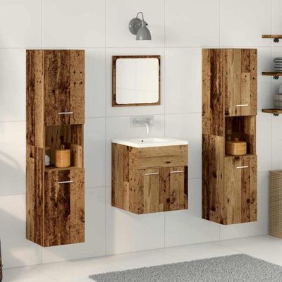 vidaXL Sada kúpeľňového nábytku 4 pcs Staré drevo Kompozitné drevo