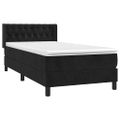 vidaXL Posteľný rám boxspring s matracom čierny 90x200 cm zamat