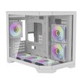 Počítačová skriňa Darflash FT418 + 6 ventilátorov aRGB (biela)
