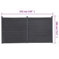 vidaXL Sada plotových panelov sivá 353x186 cm WPC