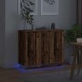 vidaXL LED komoda Staré drevo 90 x 32 x 75 cm Kompozitné drevo