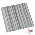 vidaXL Samo-lepiace podlahové dosky Šedá a čierna 30,5 x 30,5 cm 20 ks