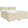 vidaXL LED boxspring posteľ s matracom Krémová 160 x 200 cm Látka