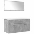 vidaXL 3-dielna sada kúpeľňového nábytku betónová kompozitné drevo