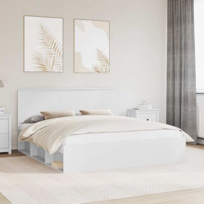 vidaXL Rám postele Biela 180 x 200 cm Masívne borovicové drevo