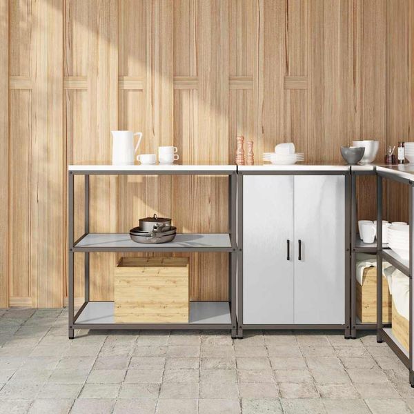 vidaXL Kuchynský úložný set HATTEM 2 pcs Strieborná Nehrdzavejúca oceľ
