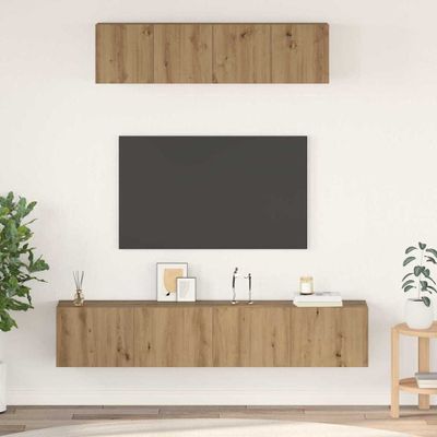 vidaXL Zostava TV skriniek 4 pcs Remeselný dub Kompozitné drevo