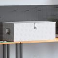 vidaXL Úložný box strieborný 90x47x33,5 cm hliník