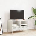 vidaXL TV skrinka biela 68x39x43,5 cm oceľ valcovaná za studena