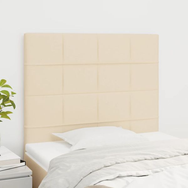 vidaXL Čelo postele krémové 100x5x118/128 cm látkové