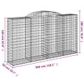 vidaXL Oblúkové gabiónové koše 10ks 300x50x160/180cm pozink. železo