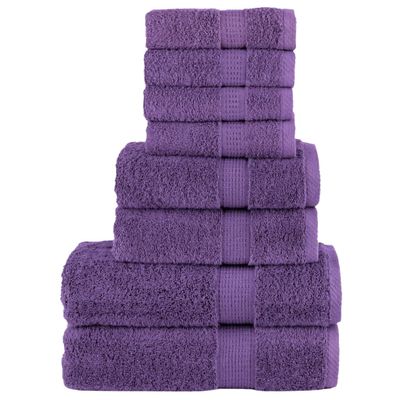 vidaXL 8-dielna prémiová sada uterákov SOLUND fialová 600 g/m²