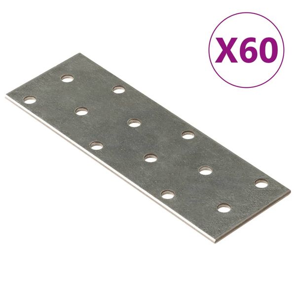 vidaXL Dierované plechy 60 ks 2 mm 120x40 mm pozinkovaná oceľ