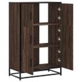 vidaXL Vysoká skrinka hnedý dub 68x35x106,5 cm kompozitné drevo+kov