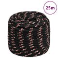 vidaXL Lodné lano čierne 18 mm 25 m polypropylén