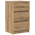 vidaXL Nočné skrinky s 3 zásuvkami 2 ks dub artisan 39x35x65 cm