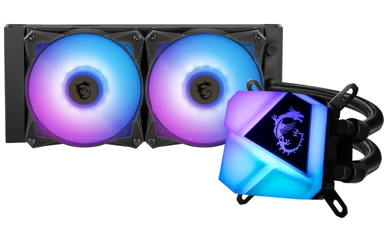 OPRAVENÉ - MSI vodný chladic CPU MAG CoreLiquid C240/ 2x ARGB 120 mm fan / podpora LGA1700 Vodný chladic, pre CPU, pre Intel i AMD, 2x 120mm ARGB ventilátor, socket 1700, 115x, 1200, 1366, 2011, 2011-3, 2066, AM4, FM2(+)