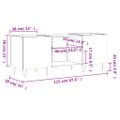 vidaXL Skrinka na platne betónovosivá 121x38x48 cm kompozitné drevo