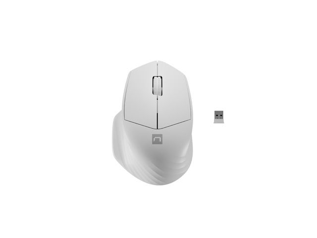 Natec optická myš SISKIN 2/Kancelárska/Optická/Pre pravákov/1 600 DPI/USB+BT/Biela