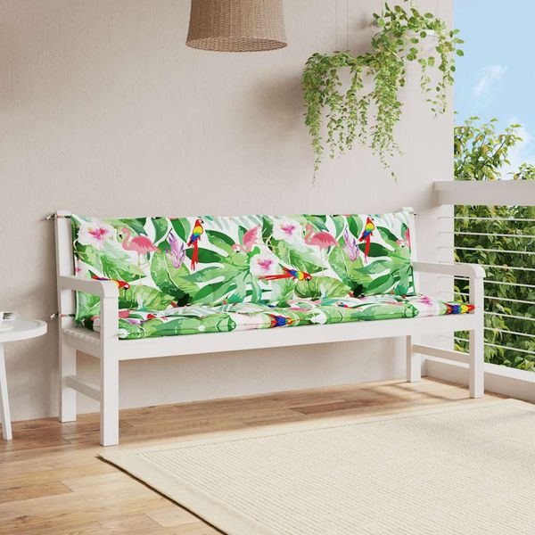 vidaXL Podložky na záhradnú lavičku 2 ks farebné 200x50x7 cm látka