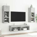 vidaXL 6-dielne TV nástenné skrinky s LED betónovo sivé kompozit.drevo