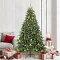 vidaXL Umelý vianočný stromček s 300 LED-i Zelená 210 cm PE a PVC