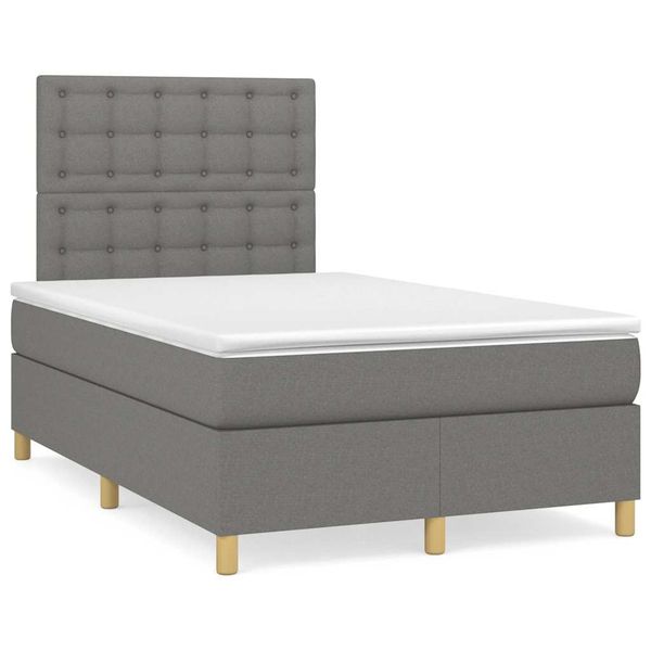 vidaXL Boxspring posteľ s matracom, tmavosivá 120x190 cm, látka
