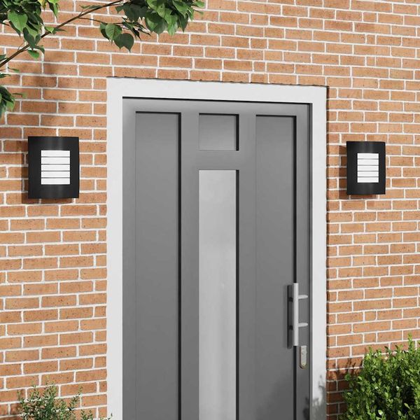 vidaXL Exteriérové nástenné svietidlo 2 pcs Čierna 23.5 x 9 x 26 cm