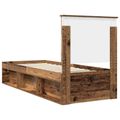 vidaXL Rám postele Staré drevo 75 x 190 cm Masívne borovicové drevo