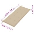 vidaXL 2-miestna záhradná lavica s vankúšom 120 cm eukalyptový masív