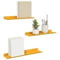 vidaXL Závesná polica 3 ks Horčicová žltá 40 x 9 x 2,5 cm Oceľ