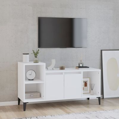 vidaXL TV skrinka biela 100x35x55 cm spracované drevo