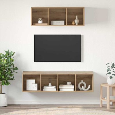 vidaXL Zostava TV skriniek 2 pcs Remeselný dub Kompozitné drevo