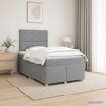 vidaXL Posteľ boxspring s matracom Svetlosivá 120 x 190 cm Látka