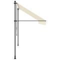 vidaXL Zaťahovacia markíza krémová 350x150 cm látka a oceľ