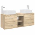 vidaXL Set kabinetov do kúpeľne 3 ks Dub sonoma 49,5 x 41 x 63 cm