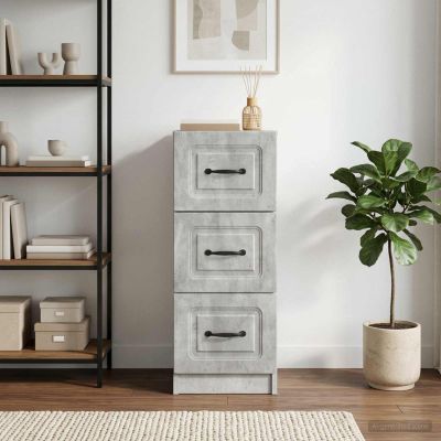 vidaXL Zásuvkový kabinet Betónovo sivá 33 x 34,5 x 87 cm