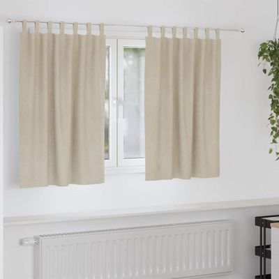 vidaXL Zatemňovacie závesy 2 pcs Krémová 140 x 140 cm Zamat