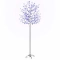 vidaXL Vianočný stromček 220 LED modré svetlo kvety čerešne 220 cm