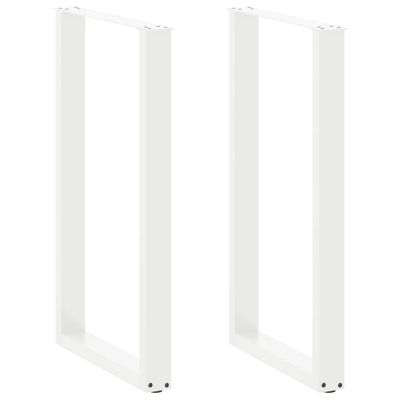 vidaXL Nohy barového stola v tvare U, 2 ks, biele, 60 x (100-101) cm, oceľové