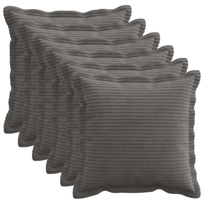 vidaXL Poťah na podložku 6 ks HOUTEN Tmavosivá 30 x 30 cm manšestr