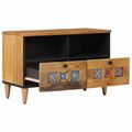 vidaXL TV skrinka Prírodná 70 x 33 x 46 cm Masívne mango drevo