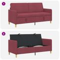 vidaXL Sofa s úložným priestorom Víno červené 172 x 78 x 87 cm