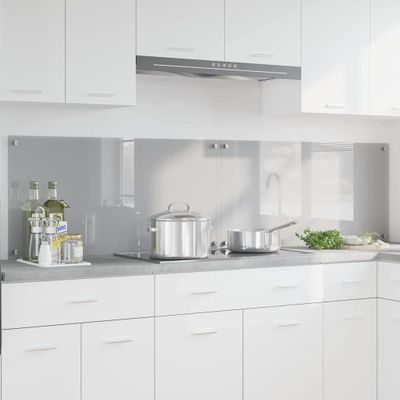 vidaXL Kuchynský obklad 2 pcs Svetlosivá 100 x 50 cm tvrdené sklo