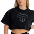 Dámske tričko CropTop Washed Black - STRIX, veľkosť XS, veľkosť oblečenia XS