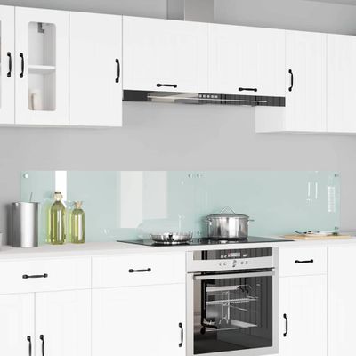 vidaXL Kuchynský obklad 2 pcs Biela 110 x 40 cm tvrdené sklo