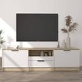 vidaXL TV stolík biely a sonoma 140x35x40 cm spracované drevo