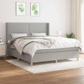 vidaXL Boxspring posteľ s matracom svetlosivá 100x200 cm látka