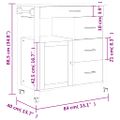 vidaXL Kuchynský vozík MONZA 84x40x88,5 cm borovicový masív