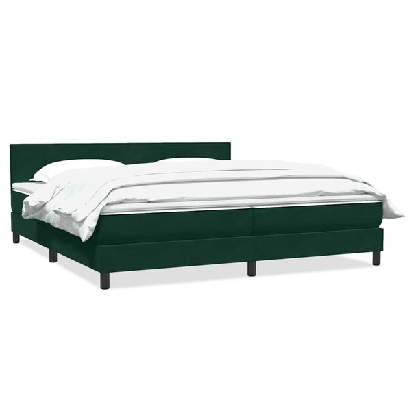 vidaXL Box Spring Posteľ s matracom Tmavo zelená 200x210 cm Zamat